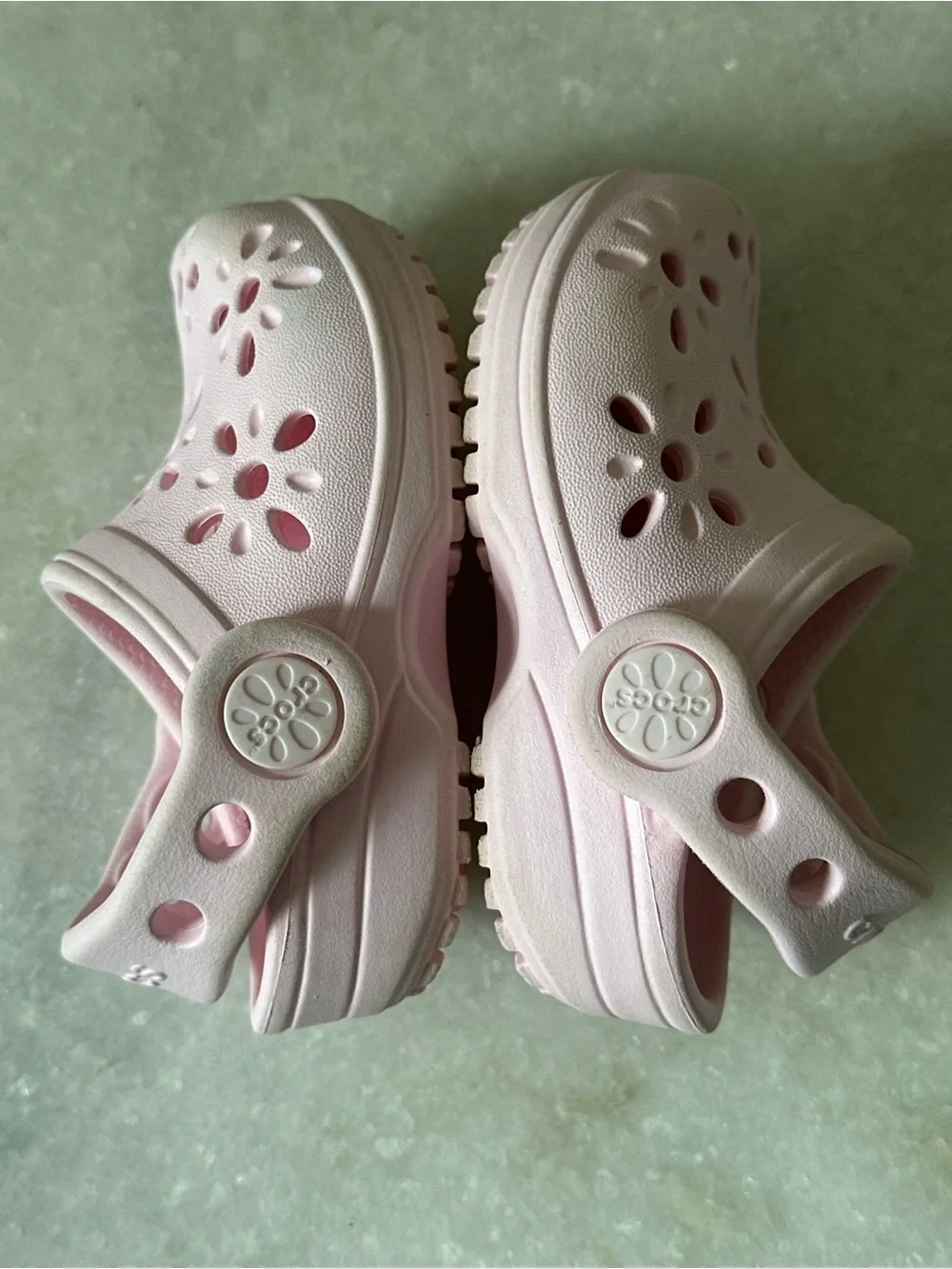 Crocs Toddler Classic Floral Cut-Out Clogs Pink Milk Size 4 Water Resistant